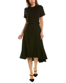 Купить черные женские платья 3.1 Phillip Lim: 3.1 Phillip Lim Belted Wool Midi Dress Women's Black 0