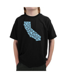 LA Pop Art big Boy's Word Art T-shirt - California Hearts