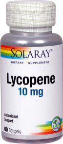 Антиоксиданты Solaray Lycopene Dietary Supplement Добавка с ликопином для поддержания работы простаты и сердца 10 мг 60 гелевых капсулы
