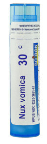 Витамины и БАДы для пищеварительной системы Boiron Nux vomica 30C Гомеопатическое средство при изжоге или сонливости из-за чрезмерного приема пищи или питья 80 пеллет