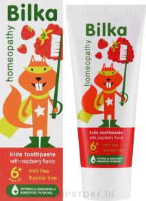 Fluoridfreie homöopathische und natürliche Kinderzahnpasta 6+ Jahre mit Erdbeergeschmack - Bilka Homeopathy 6+ Kids Toothpaste