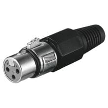 Wentronic Microphone Jack - 3 Pin - XLR (3-pin) - Black - Metallic - Female - Straight - Polyvinyl chloride (PVC) - Zinc - Gold