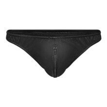 Leder-Slip mit Reißverschluss