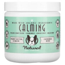 Витамины и добавки для собак Natural Dog Company, Calming Chewable Bites, All Ages, Peanut Butter & Bacon, 10 oz (284 g)