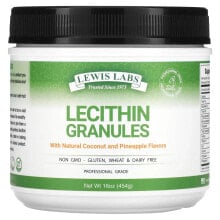 Лецитин lewis Labs, Lecithin Granules, Natural Coconut and Pineapple, 16 oz (454 g)