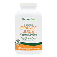 Витамин С naturesPlus Chewable Orange Juice Гипоаллергенный витамин С из апельсинового сока Без глютена 500 мг 180 таблеток