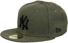 Мужская бейсболка зеленая бейсбольная с логотипом с прямым козырьком New Era New York Yankees 59fifty Baseball Cap Olive Pack