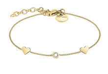 Gentle gilded bracelet with hearts TJ-0041-B-21