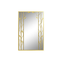 Wall mirror DKD Home Decor Mirror Golden Metal Leaf of a plant (60 x 2 x 90 cm)