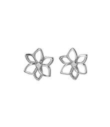 Ювелирные серьги Fine silver earrings with diamonds Flowers Diamond Amulets DE711