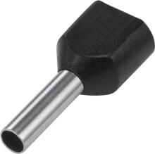 Conrad 1091321 - Wire end sleeve - Silver - Straight - Black - Metallic - Copper - PVC