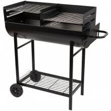 Coal Barbecue with Wheels Aktive Plastic Enamelled Metal 97 x 96 x 42 cm Black