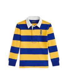 Polo Ralph Lauren toddler and Little Boys Polo Bear Cotton Jersey Rugby Shirt