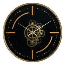 Wall Clock Black Golden Iron 46 x 7 x 46 cm