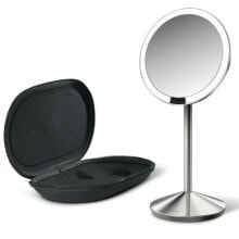 Travel Rechargeable Cosmetic Mirror Sensor with LED illumination, 10x magnification