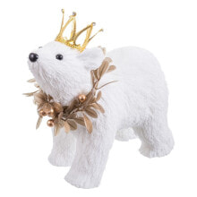 Christmas bauble White Gold Bear 21 x 11 x 18 cm