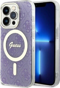 Guess Etui Guess GUHMP14LH4STU Apple iPhone 14 Pro purpurowy/purple hardcase 4G MagSafe