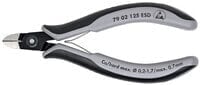 KNIPEX 79 02 125 ESD - Side-cutting pliers - Chromium-vanadium steel - Plastic - Black/gray - 12.5 cm - 61 g