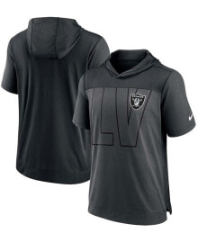 Nike men's Heathered Charcoal, Black Las Vegas Raiders Performance Hoodie T-shirt
