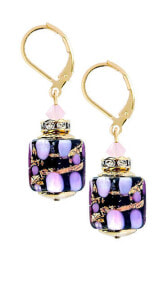 Ювелирные серьги Romantické náušnice Sakura Cubes s 24karátovým zlatem v perlách Lampglas ECU46
