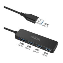 Купить uSB-концентраторы Nilox: USB-хаб на 4 порта Nilox NXHUB402 Чёрный