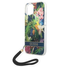 GUESS Guohcp14Shflsb iPhone 14.15.13 6.1 Niebieski Flower Strap phone case