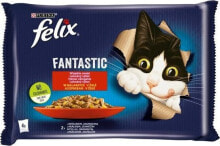 Купить влажные корма для кошек Nestle: Nestle FELIX sasz.4x85g FANTASTIC KRÓLIK, JAGNIĘCINA w galaretce /12