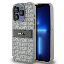 DKNY Dkhcp15Lprthsle iPhone 15 Pro 6.1 Bezowy Leather Mono Stripe phone case