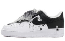 【定制球鞋】 Nike Air Force 1 Low 竹影婆娑 中国风 国画元素 新中式 水墨画 低帮 板鞋 女款 黑白 / Кроссовки Nike Air Force DD8959-100