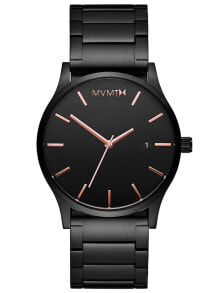 Мужские наручные часы с браслетом Мужские наручные часы с черным браслетом MVMT MM01-BBRG Classic Black Rose 45mm 3ATM