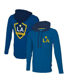 Купить мужские футболки и майки Stadium Essentials: Men's Blue LA Galaxy Tradition Raglan Hoodie Long Sleeve T-shirt
