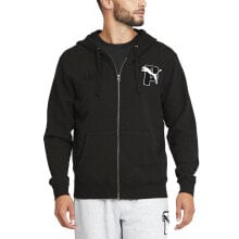 Puma Full Zip Logo Hoodie Mens Black Casual Athletic Outerwear 532416-01 купить онлайн