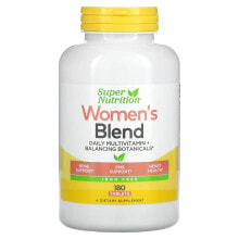 Витаминно-минеральные комплексы Super Nutrition, Women's Blend, Daily Multivitamin Plus Balancing Botanicals, Iron Free, 180 Tablets