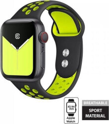Аксессуары для смарт-часов Crong Crong Duo Sport Band - Apple Watch Band 42/44 mm (Black / Lime)