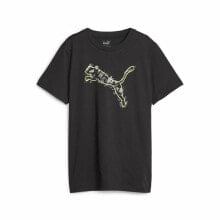 Child's Short Sleeve T-Shirt Puma Active Sports Graphic Black