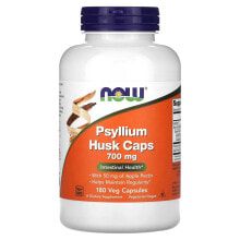 NOW Psyllium Husk Caps Оболочка семян подорожника в капсулах для здоровья кишечника 700 мг 180 вегетарианских капсул