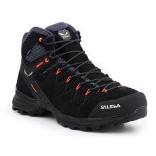 Мужские кроссовки спортивные треккинговые черные текстильные высокие демисезонные Salewa MS Alp Mate Mid WP M 61384-0996 shoes