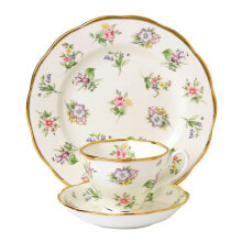 100 Years 1920 3-Piece Set , Teacup Saucer & Plate - Spring Meadow