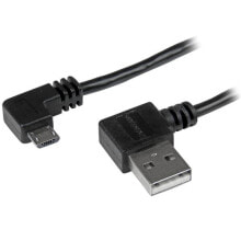 Компьютерные разъемы и переходники StarTech.com USB2AUB2RA1M USB кабель 1 m 2.0 USB A Micro-USB B Черный