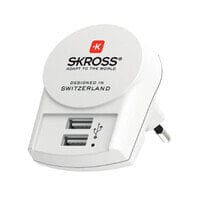 SKROSS PRO+ 2xUSB World ohne CH/I - Universal - Universal - 100 - 250 V - 50 - 60 Hz - 7 A - White