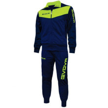 Мужской спортивный костюм синий зеленый Givova Visa Fluo Suit TR018F 0419