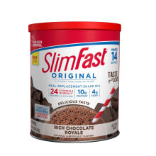 Жиросжигатели SlimFast Original Powder Chocolate Royale Безглютеновый порошок для коктейля, контролирующий аппетит 364 г
