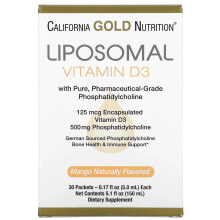 Витамин D california Gold Nutrition, липосомальный витамин D3, 30 пакетиков, (5 мл)
