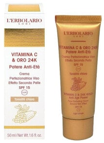 Gesichtscreme mit Vitamin C und 24 Karat Gold, helle Farbe - L'Erbolario Vitamin C And 24K Gold Anti Age Power SPF 15