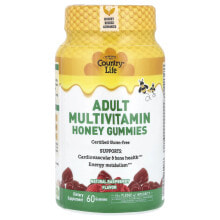 Adult Multivitamin Honey Gummies, Natural Raspberry, 60 Gummies