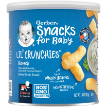 Купить товары для детского питания и кормления Gerber: Snacks for Baby, Lil' Crunchies, Baked Grain Snack, 8+ Months, Ranch, 1.48 oz (42 g)