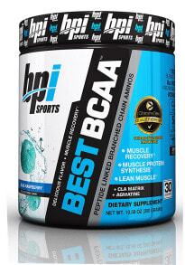 Аминокислоты BPI Sports Best BCAA Blue Raspberry Комплекс аминокислот BCAA для восстановления мышц Голубая малина 30 порций