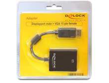 DeLOCK 61848 кабельный разъем/переходник 20-p DisplayPort M VGA (D-Sub) Черный