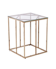 Southern Enterprises imogen Contemporary End Table with Glass Top