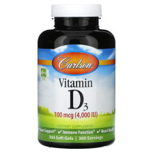 Vitamin D3, 25 mcg (1,000 IU), 250 Soft Gels